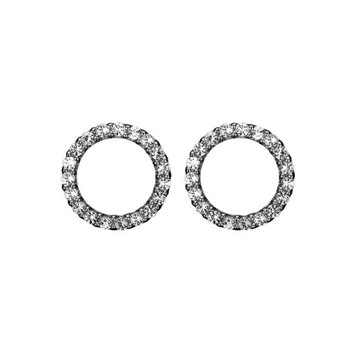 Christina Jewelry & Watches - Topaz Sparkling Circle Ørestikker - sort sølv 671-B43
